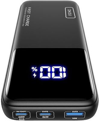 Baterie Externă Iniu Power Bank 20000mAh 65W Mică Dar Puternică pentru Telefon & Laptop, Intrare & Ieşire USB C Compatibilă cu Macbook Pro, Surface Go, iPad, iPhone 16 15 14 Pro Max Plus, Steam Deck etc