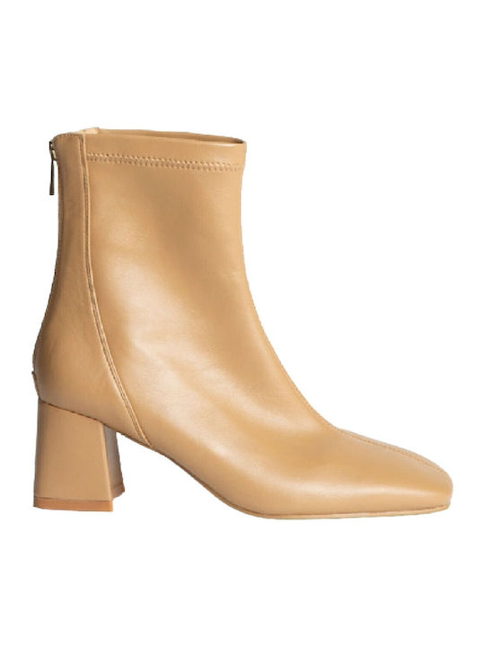 Corina Women's Ankle Boots with Medium Heel Brown