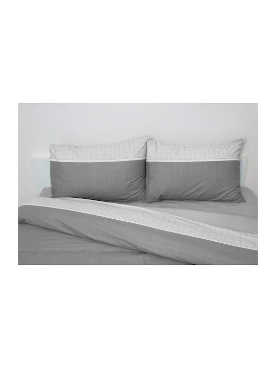 Anna Riska Sheet Sets Queen with Elastic 160x200+25cm. Premium 5010 Gray 4pcs
