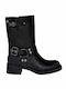 Xti Leather Women's Ankle Boots Black