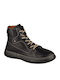 Leder Stiefeletten Damen Schwarz