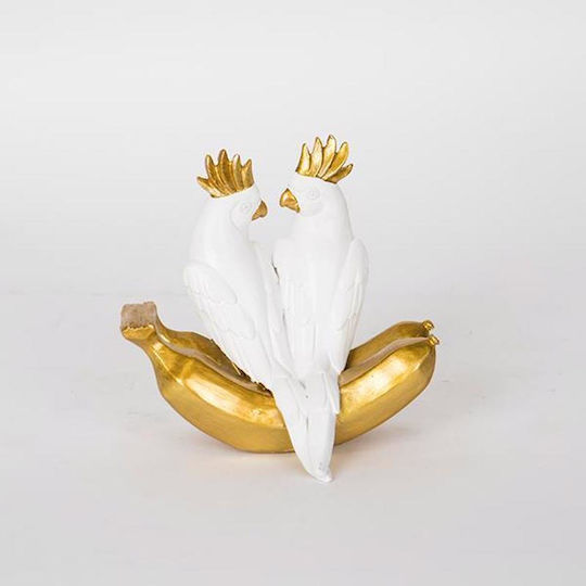 Table Decorative Parrot White & Gold 13x10x12.5cm 12934 752-11586