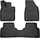Novline Set of Front and Rear Mats 4pcs Tray Type for Citroen C4 2020+ Electric Black