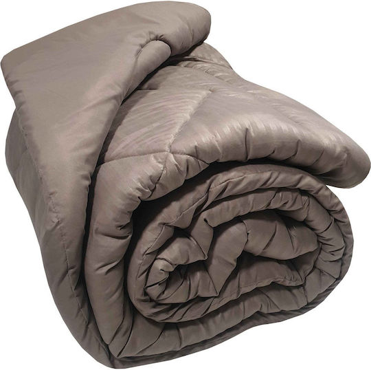 Le Blanc Pilotă Single cu Umplutură Microfiber 160x240cm Moka 350 g/mp²Gsm