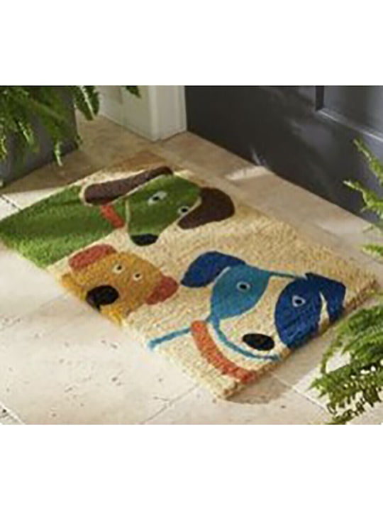 Etoile Entrance Mat made of Coir with Anti-slip Backing Dogs 43x73cm