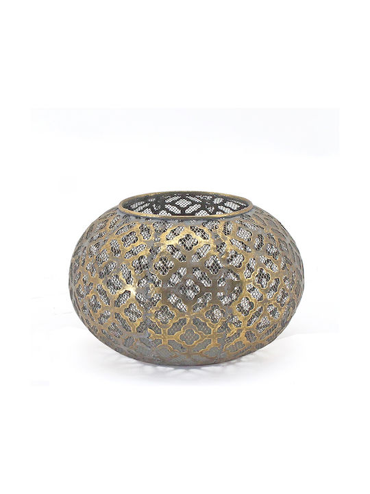 Zaros Tabletop Metallic Lantern Gold 13.5x20cm