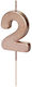 PartyDeco Birthday Candle Number "2" in Rose Go...
