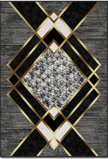 Conceptum Hypnose Teppich Rechteckig Synthetisch,Polyester/Cotton/Leather Black-gold