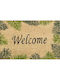 Etoile Entrance Mat made of Coir with Anti-slip Backing Welcome - Tropical Leafs 43x73cm