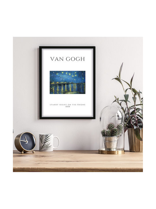 Poster & Frame Van Gogh Starry Night On Rhone Art004 21x30cm Poster Print Without Frame
