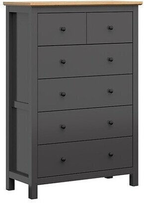 Boston Cg105 Wooden Chest of Drawers Graphite, Artisan Oak 101x44x145cm