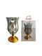 Suport pentru lumânare din sticlă cu bază metalică 10x20cm Forhome 321513 Home