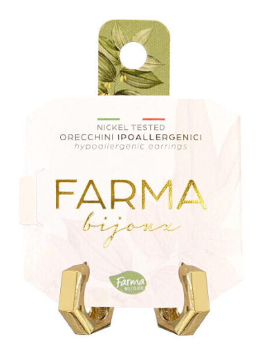 Farma Bijoux Υποαλλεγικά Σκουλαρίκια Χρυσά Οκτάγωνα 15mm