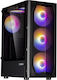 Zalman N4 Rev.1 Gaming Midi Tower Computer Case with Window Panel and RGB Lighting Black