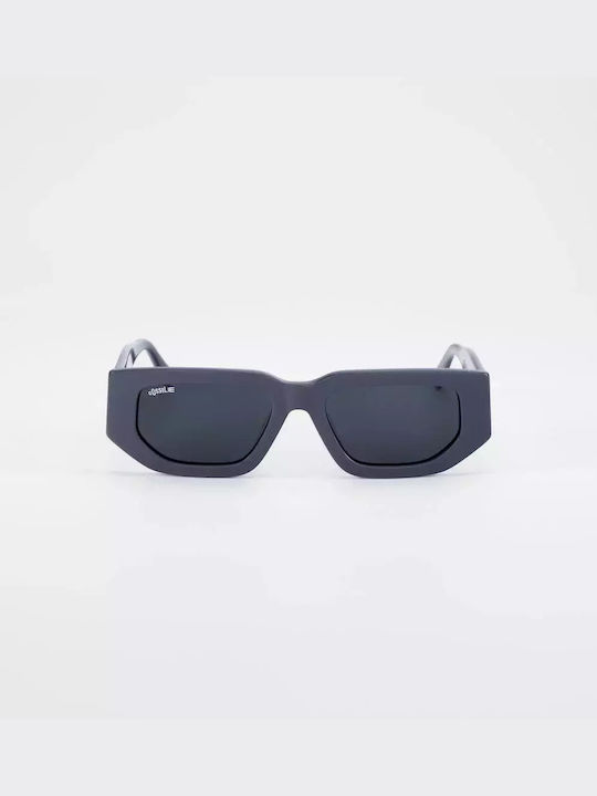 Cosselie Acri Unisex Sunglasses with Gray Horn-Rimmed Frame and Gray Lenses