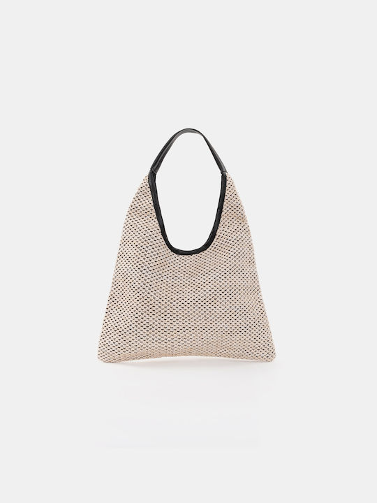 Straw Effect Tote Bag Beige