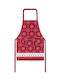 Nima Christmas Kitchen Αpron Fabric Red L90xW90cm.