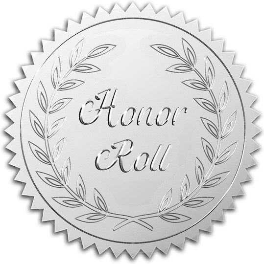 Craspire 5 Cm Foil Sticker Honor Roll 100 Pcs Silver
