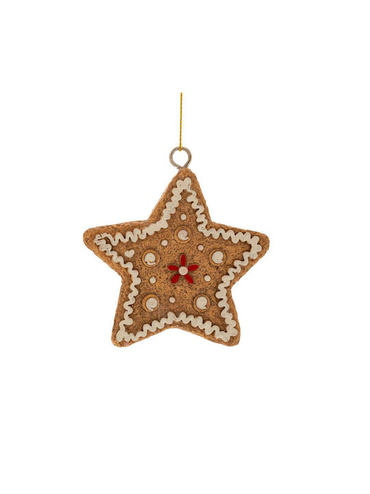 Gingerbread Star Hanging Ornament 6x8cm