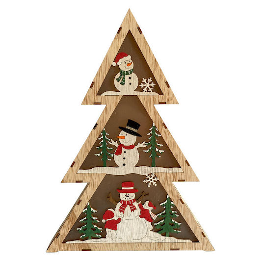 Christmas Decorative Illuminated Wood Tree 29.5cm