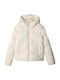 Waterproof Kids' Quilted Jacket with Hood White