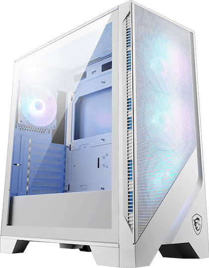 MSI Mag Forge 320R Airflow Gaming Midi-Turm Computergehäuse mit Seitenfenster Weiß