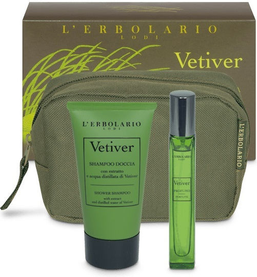 L' Erbolario Vetiver Beauty Box Verde Brezza Profumo Αρωμα 10ml & Shampoo Doccia Σαμπουάν Ντους 75ml