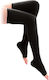Adco Socks Thigh High Graduated Compression Open 20-30 mmHg Black