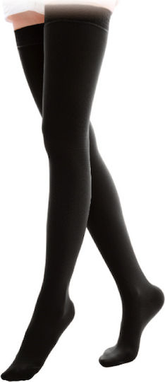 Adco Geschlossene Zehen Socken Oberschenkelhoch Graduierte Kompression 20-30 mmHg Schwarz