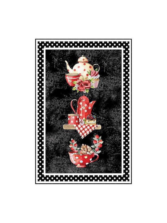Conceptum Hypnose Wookece 260 Rectangular Kitchen Mat Black-red 50x80εκ.