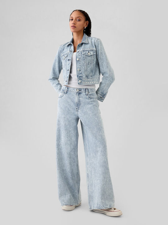 Damenjeans in Weit geschnittener Linie Light Wash