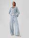 Damenjeans in Weit geschnittener Linie Light Wash