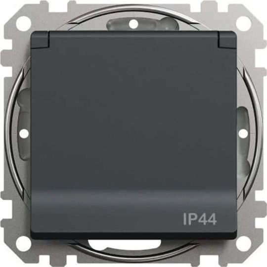 Schneider Electric Gn.1-kr.z/u IP44 Schwarz Anthrazit Sedna Des
