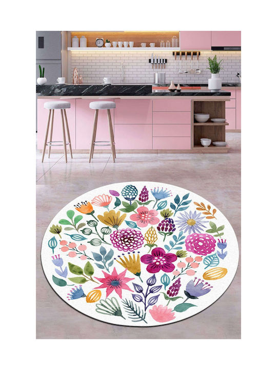Conceptum Hypnose Kinder Teppich Rosa Rund mit Durchmesser 200cm