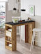 Brockley Masă Bar din Lemn Masiv Pine/Black 120x51.6x101.8buc