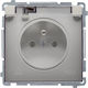 Kontakt-simon Simon Basic Single Socket U Screens Ip44 16a 250v Satin Bmgz1bz.01/29a