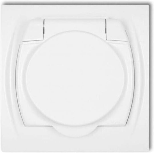Priză Karlik Splashproof Logo W U Alb Lgpb-1z