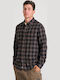 Long-sleeved Flannel Shirt Checked Black