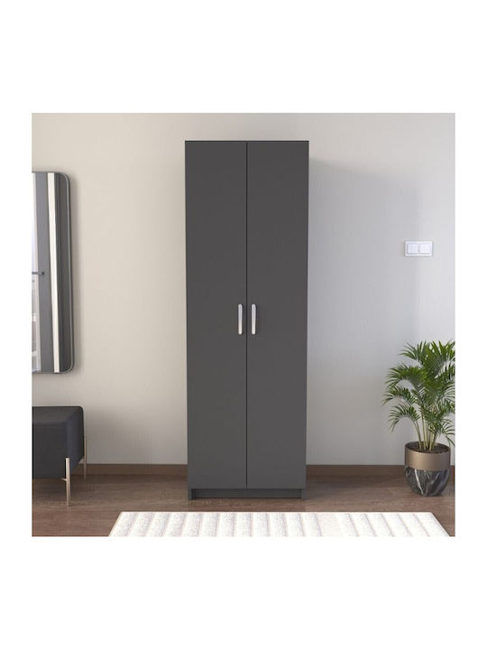 Double Door Wardrobe Renso Charcoal 59.8x37.8x1...