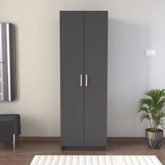Doppeltür Kleiderschrank Renso Charcoal 59.8x37.8x178.5cm