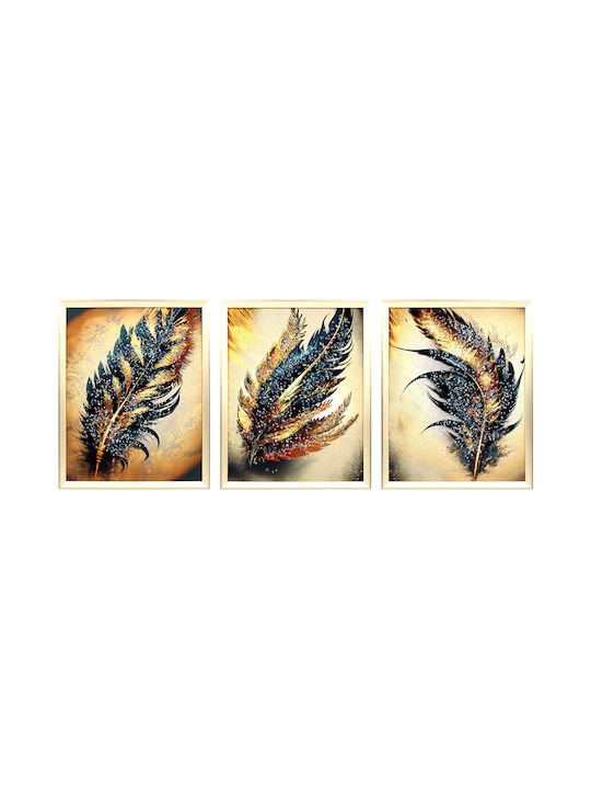 Keskor Threefold Painting Wooden 120x50cm