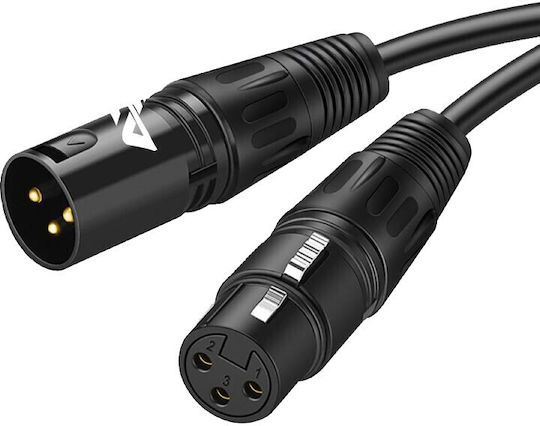 ATC Cable XLR male - XLR female Μαύρο 5m 02.009.0042