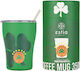 Estia Coffee Mug Save the Aegean Recyclable Thermos Glass Stainless Steel BPA Free 350ml Panathinaikos BC Edition with Straw
