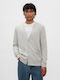 Ανδρική Ζακέτα Πλεκτή με Κουμπιά Light Grey Heather