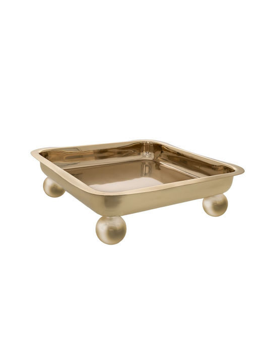Iliadis Metallic Square Decorative Tray 28x28x7cm