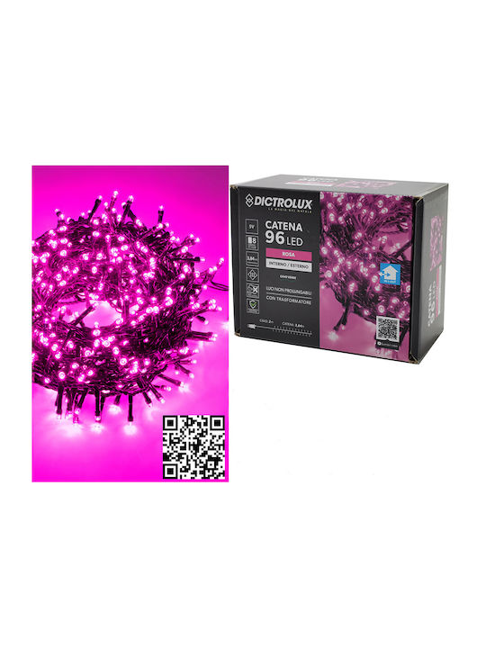 Lichterketten LED 5.84m. Rosa in Zeichenfolge 1...