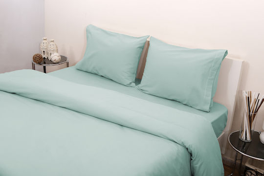 Viopros Kids Sheets Set Single Cotton Mint 170x265cm 3 Pieces