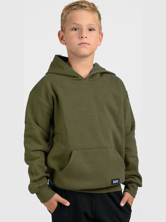 Kids Sweatshirt with Hood and Pockets Haki