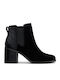 Evelyn Chelsey Leather Women's Chelsea Boots with Medium Heel Black
