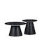 Round Central Coffee Table Fabrin Aluminum Black W70xL70xH40cm